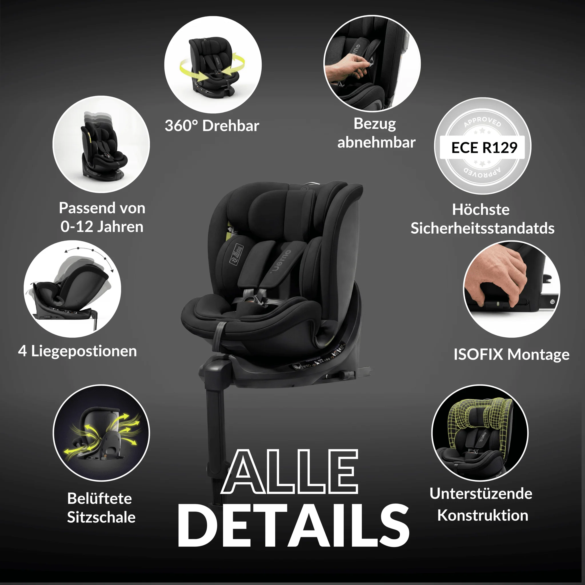 OWEN® 3-in-1 Kindersitz mit ISOFIX 360º Comfy - Image 14