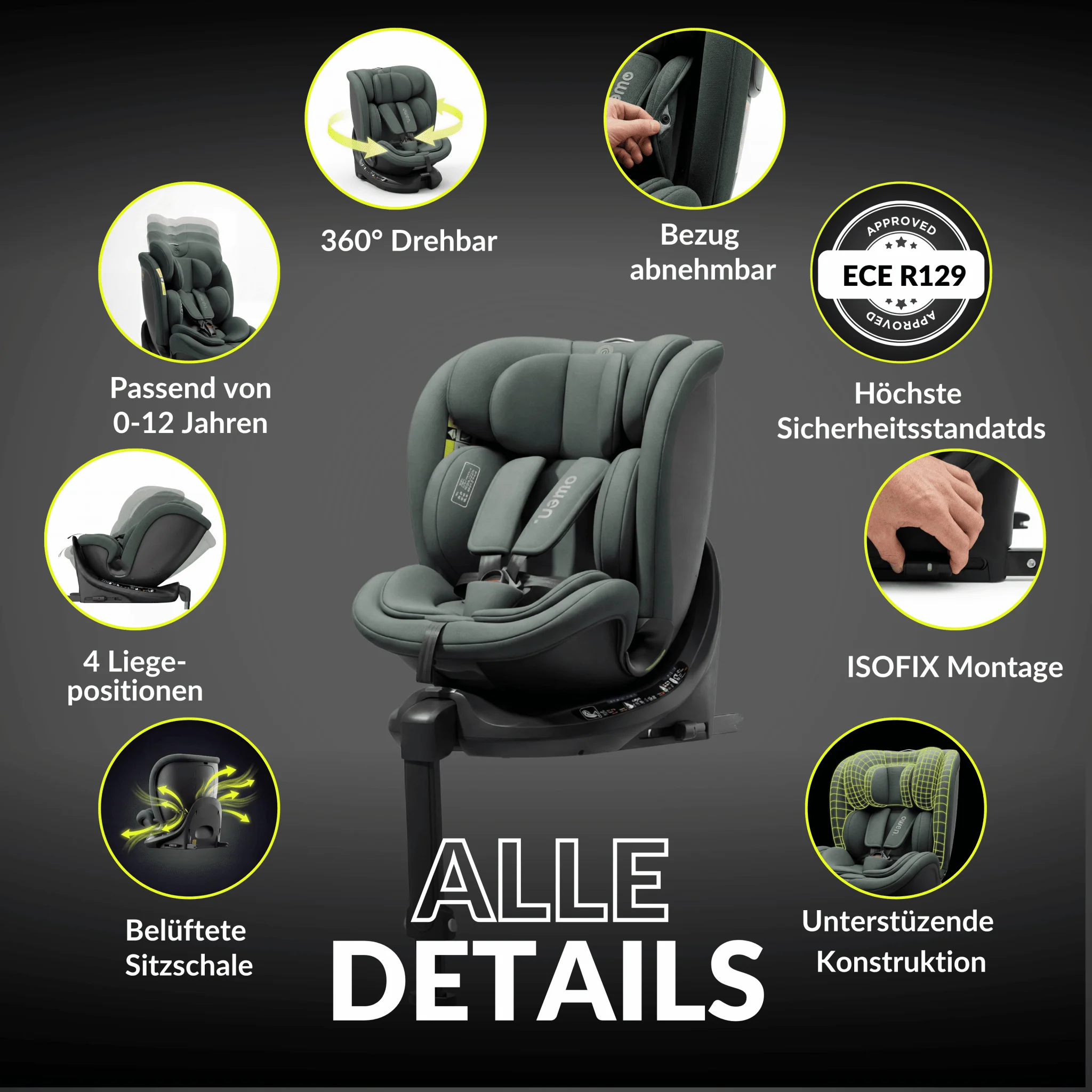 OWEN® 3-in-1 Kindersitz mit ISOFIX 360º Comfy - Image 31