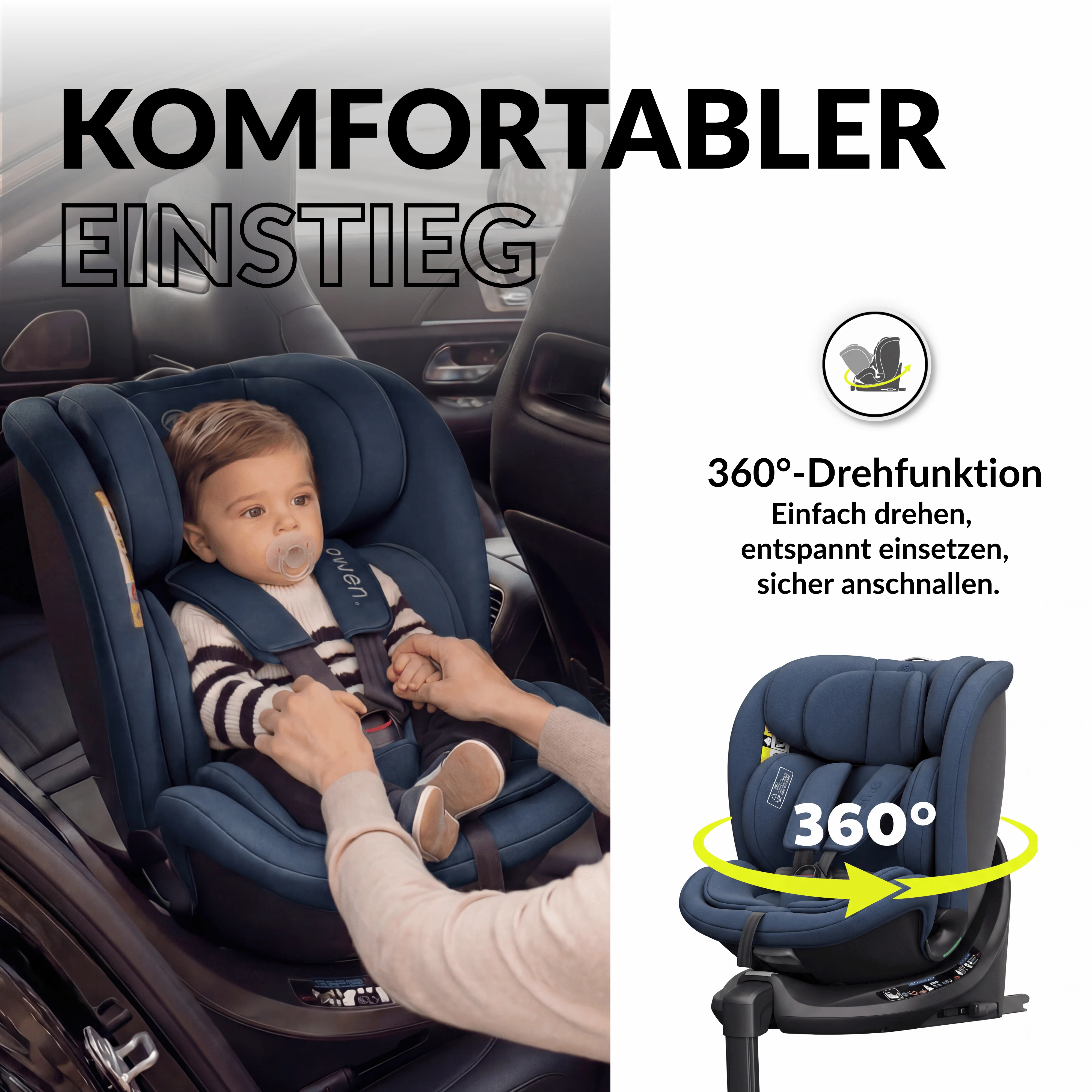 OWEN® 3-in-1 Kindersitz mit ISOFIX 360º Comfy - Image 43