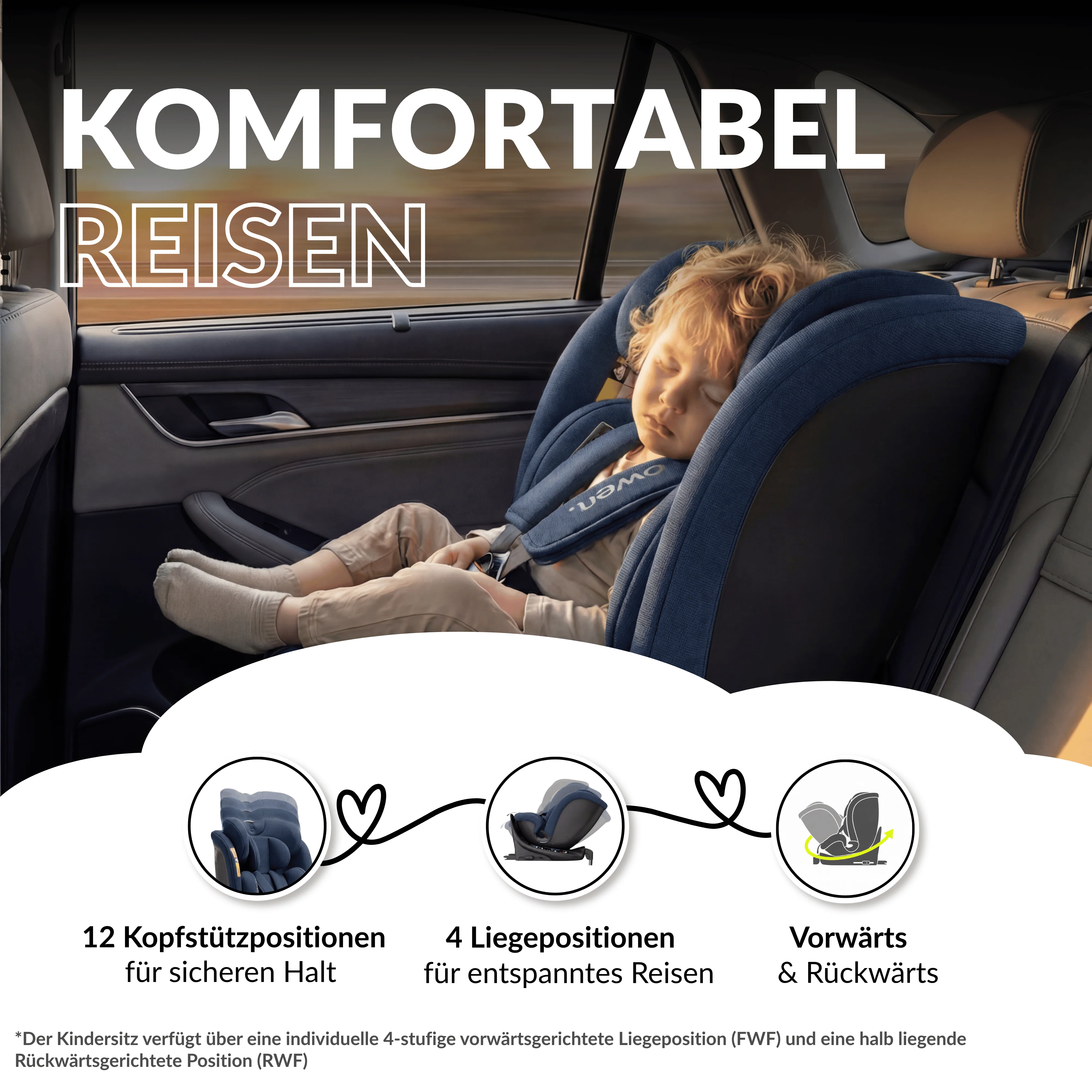 OWEN® 3-in-1 Kindersitz mit ISOFIX 360º Comfy - Image 44