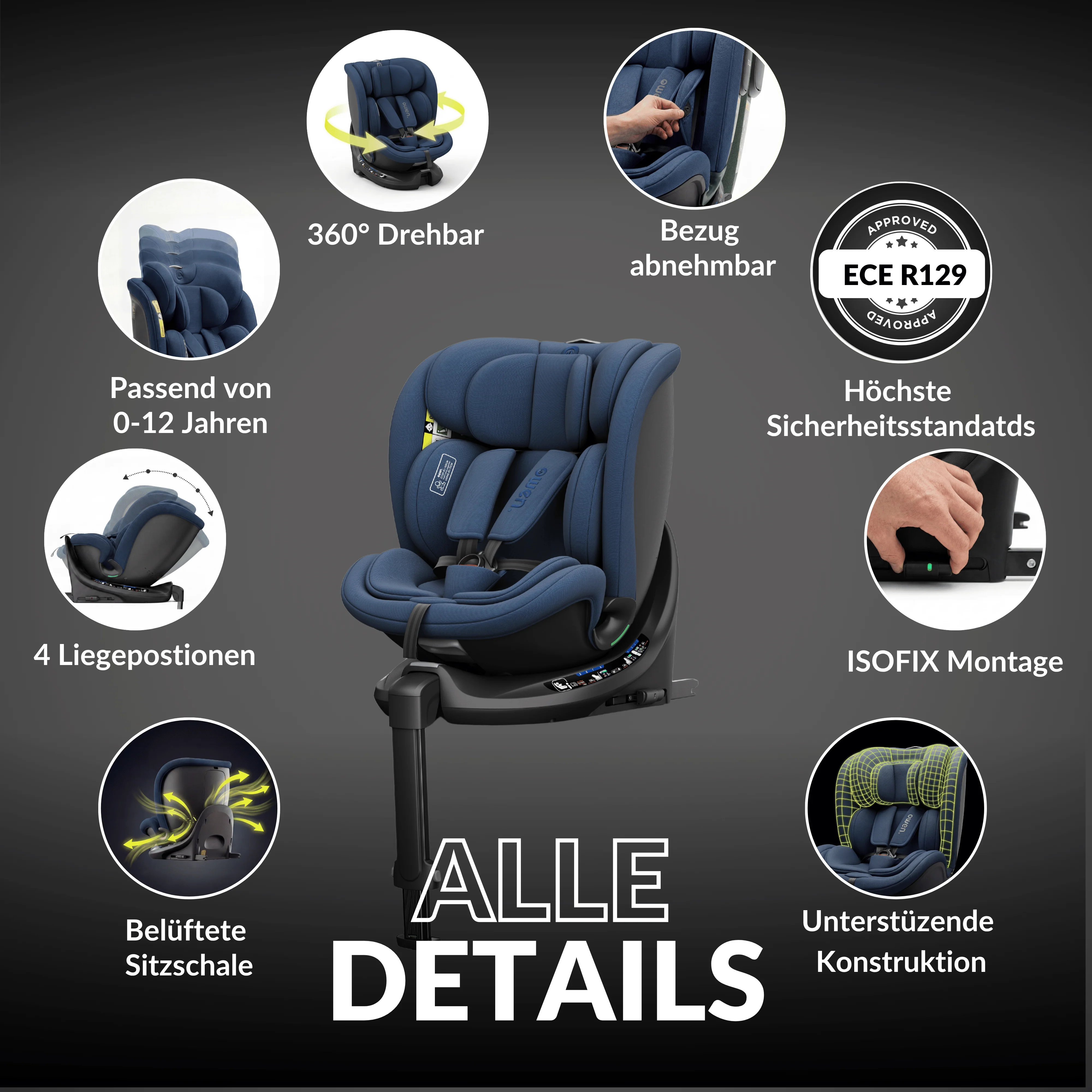 OWEN® 3-in-1 Kindersitz mit ISOFIX 360º Comfy - Image 50