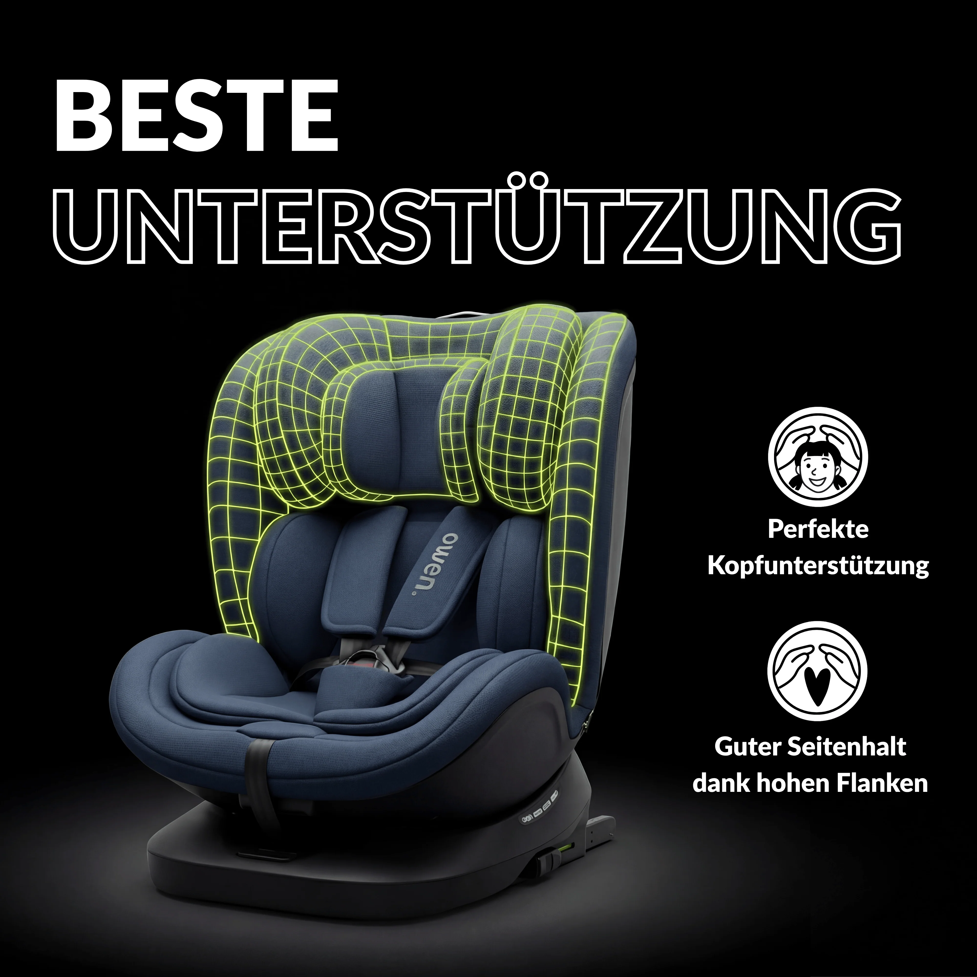 OWEN® 3-in-1 Kindersitz mit ISOFIX 360º Comfy - Image 54