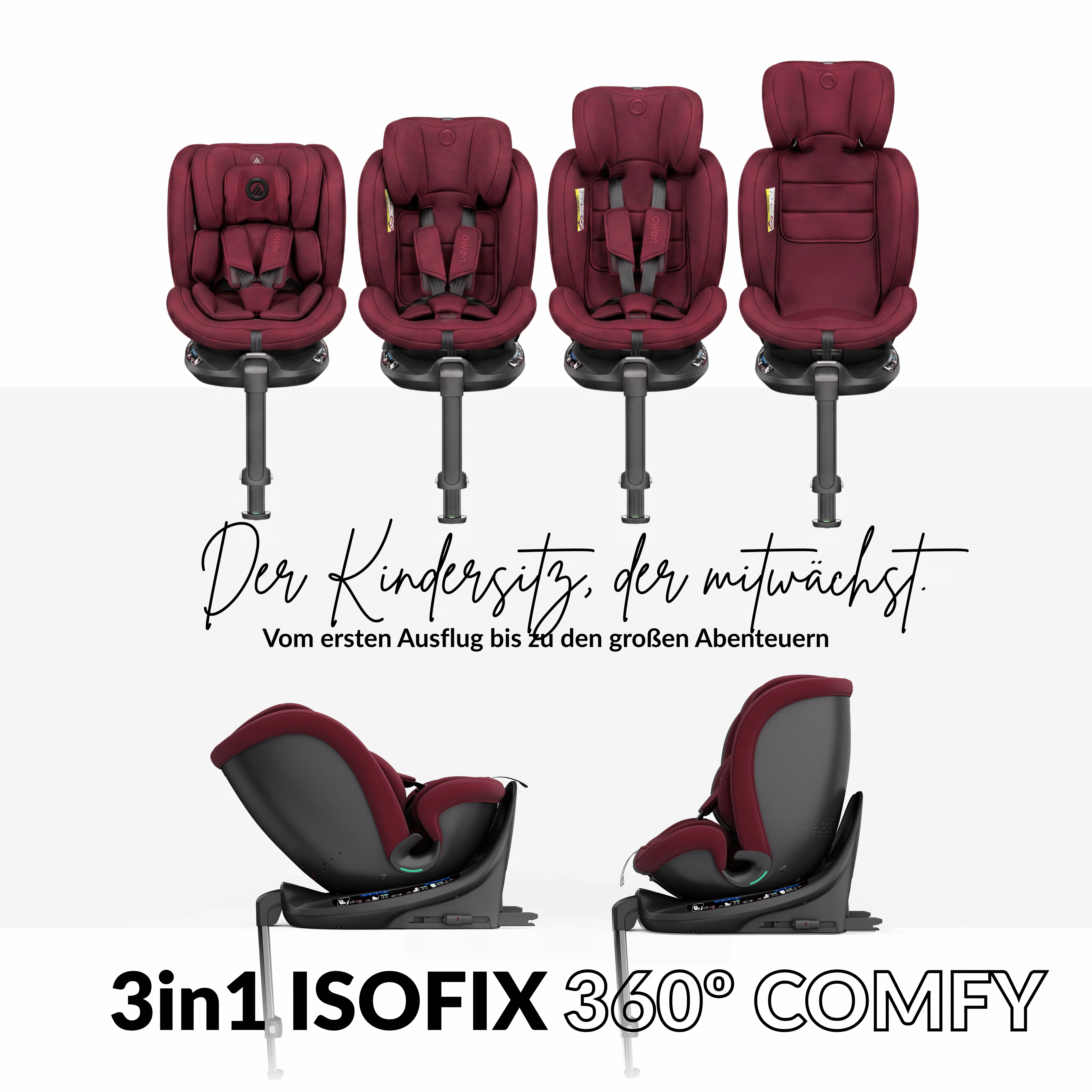 OWEN® 3-in-1 Kindersitz mit ISOFIX 360º Comfy - Image 57