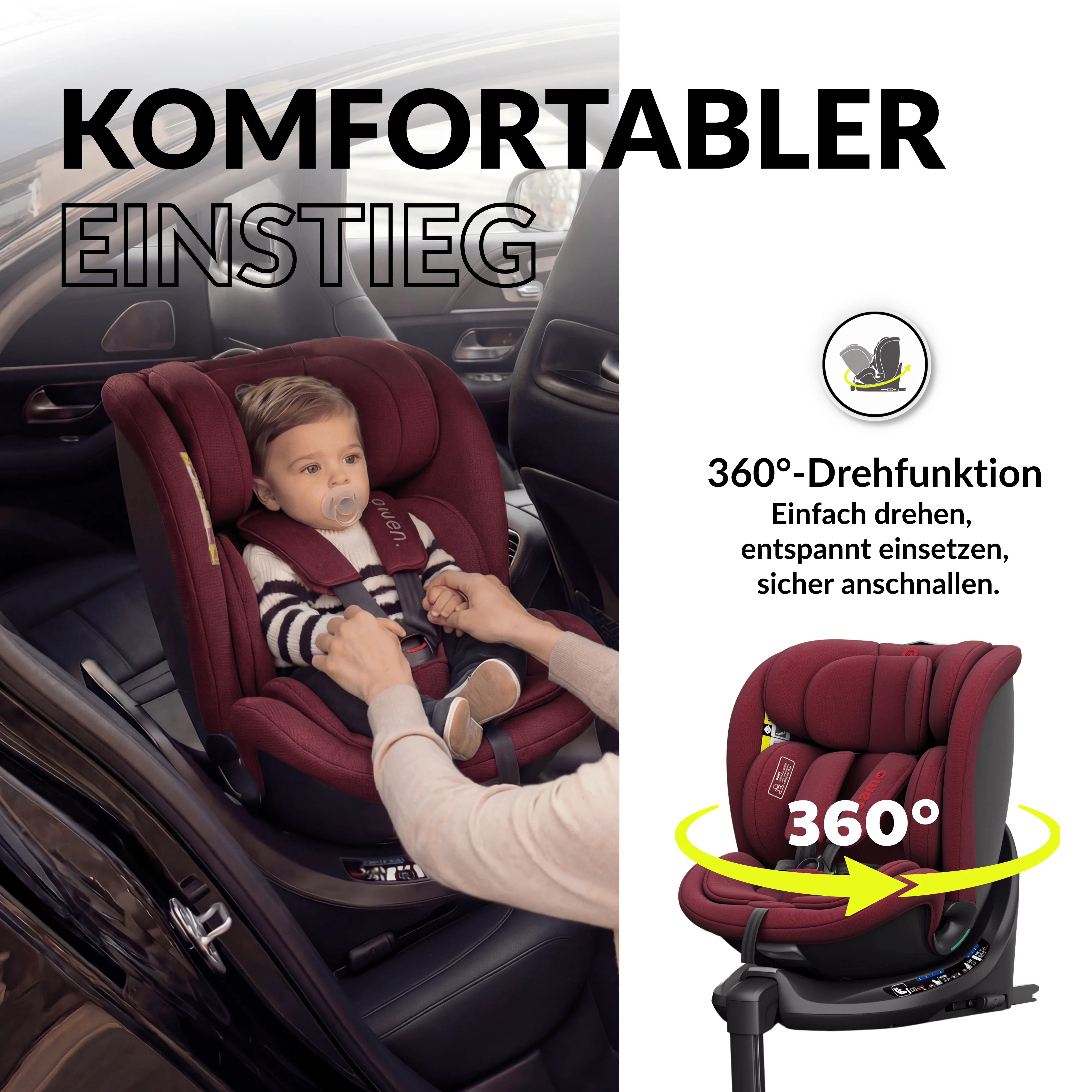 OWEN® 3-in-1 Kindersitz mit ISOFIX 360º Comfy - Image 62