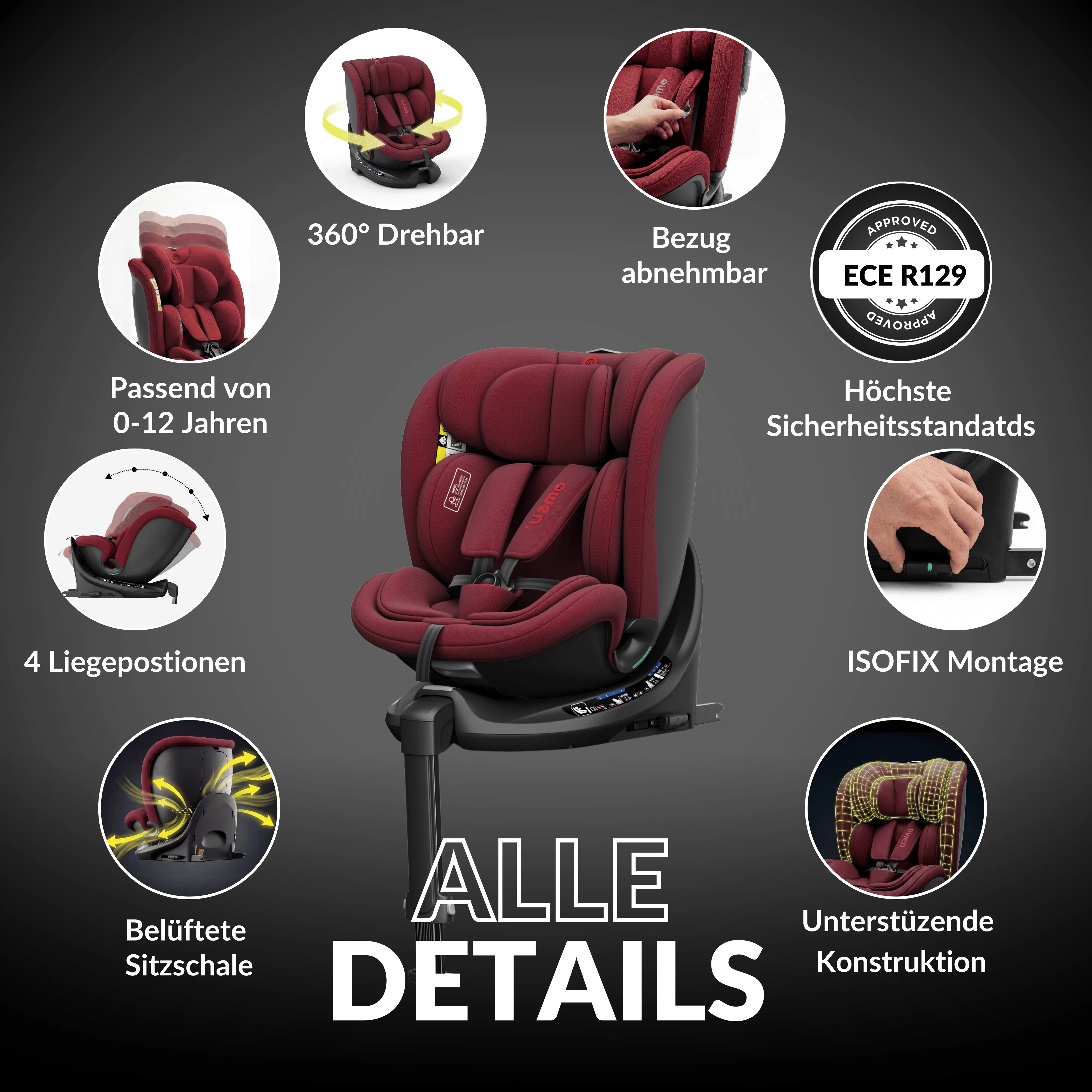 OWEN® 3-in-1 Kindersitz mit ISOFIX 360º Comfy - Image 70