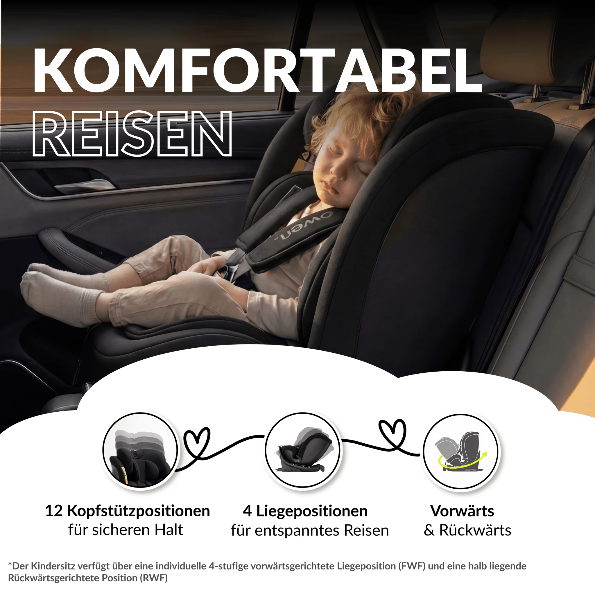 OWEN® 3-in-1 Kindersitz mit ISOFIX 360º Comfy - Image 8